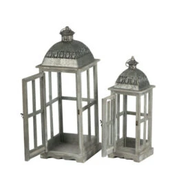 Set Of 2 Gray And Silver Classic Scape Lanterns 28" -Christmas Decoration Store dabhg d42226 4 12029.1588354346
