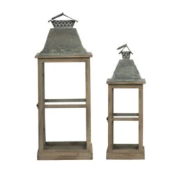 Set Of 2 Gray And Silver Classic Scape Lanterns 25.5" -Christmas Decoration Store dabhg d42229 3 70857.1588359525