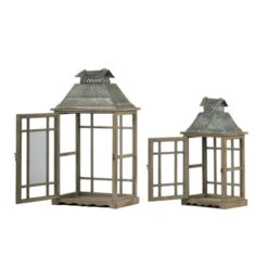 Set Of 2 Gray And Silver Classic Scape Lanterns 25.5" -Christmas Decoration Store dabhg d42229 4 82004.1588359525