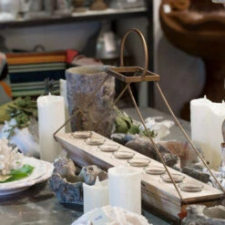 29.25" Bronze And Clear Contemporary Style Framed Candle Holder -Christmas Decoration Store dabhg df43502 ds 2 03681.1588355446