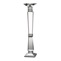 26" Clear Contemporary Style Embellished Glass Candle Holder