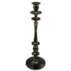 18.75" Bronze And Green Vintage Style Glossy Shine Candle Holder