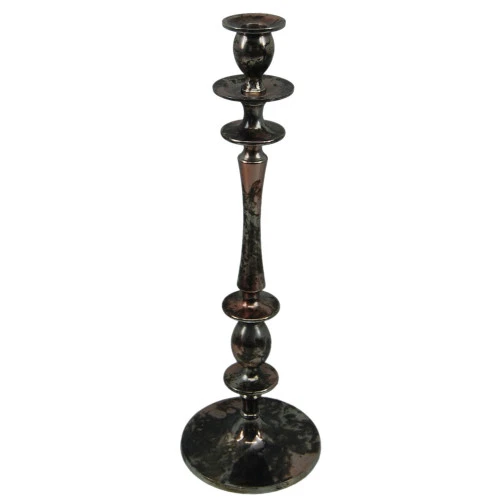 18.75" Bronze And Green Vintage Style Glossy Shine Candle Holder 3 18.75" Bronze And Green Vintage Style Glossy Shine Candle Holder