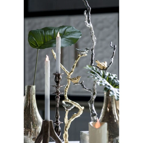 18.75" Bronze And Green Vintage Style Glossy Shine Candle Holder 4 18.75" Bronze And Green Vintage Style Glossy Shine Candle Holder - Image 2