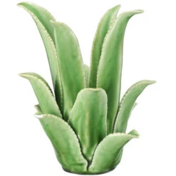 7.5" Green Aloe Vera Style Glossy Tealight Candle Holder