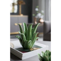 7.5" Green Aloe Vera Style Glossy Tealight Candle Holder -Christmas Decoration Store dabhg hp0386 5 46781.1588357096