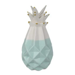 12" Light Green And White Pineapple Decorative Table Accent - 33684808