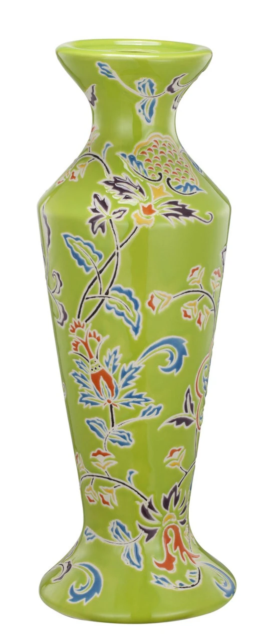 14" Green And Purple Classic Style Elegant Candle Holder 3 14" Green And Purple Classic Style Elegant Candle Holder