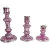 Set Of 3 Shiny Pink Antique Style Taper Candleholders 9.5" -Christmas Decoration Store dabhg kih75900 pink 21210.1588354396