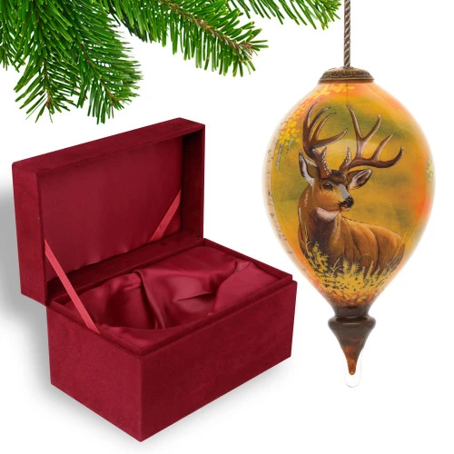 4.75” Brown Mule Deer Hand Painted Mouth Blown Glass Hanging Christmas Ornament 6 4.75” Brown Mule Deer Hand Painted Mouth Blown Glass Hanging Christmas Ornament - Image 4