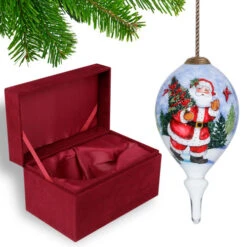 3.75” Red And White Santa Claus Hand Painted Mouth Blown Glass Hanging Christmas Ornament 8 3.75” Red And White Santa Claus Hand Painted Mouth Blown Glass Hanging Christmas Ornament -Christmas Decoration Store dacf 1911047 3 62622.1601516025