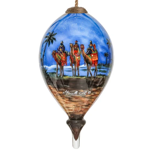 6" Holy Family Religious Christmas Finial Shaped Glass Ornament 6 6" Holy Family Religious Christmas Finial Shaped Glass Ornament - Image 4