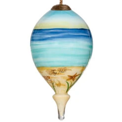 4.75” Ivory And Blue Beach Glass Hanging Christmas Ornament -Christmas Decoration Store dacf 1911078 3 88421.1601515725