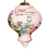 3.75” White And Green Floral Design Hand Painted Mouth Blown Glass Hanging Christmas Ornament -Christmas Decoration Store dacf 1911084 62448.1588394733