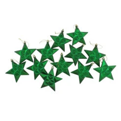 12ct Matte Xmas Green And Gold Glittered Star Shatterproof Christmas Ornaments 5" -Christmas Decoration Store dak cop10310 12grn 13479.1665696787