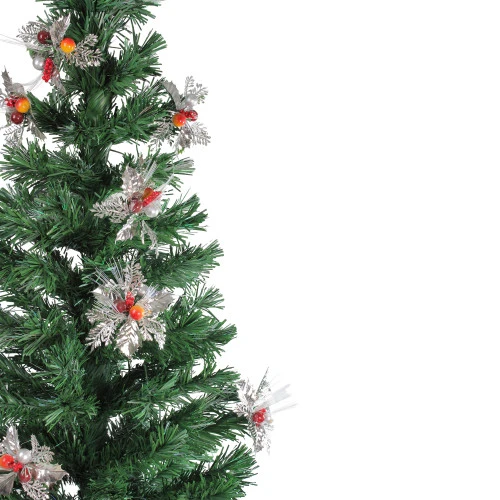 6' Pre-Lit Fiber Optic Slim Profile Artificial Christmas Tree - Multicolor Lights 4 6' Pre-Lit Fiber Optic Slim Profile Artificial Christmas Tree - Multicolor Lights - Image 2