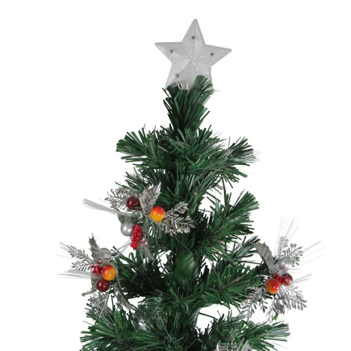 6' Pre-Lit Fiber Optic Slim Profile Artificial Christmas Tree - Multicolor Lights 5 6' Pre-Lit Fiber Optic Slim Profile Artificial Christmas Tree - Multicolor Lights - Image 3