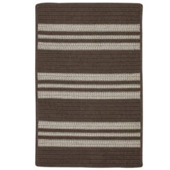 Colonial Mills 9' X 12' Brown Striped Handmade Braided Rectangular Area Throw Rug