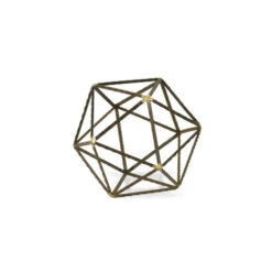 8" Brown Large Rebar Hexagon Die Tabletop Sculpture