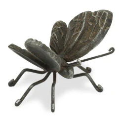 4.25" Black Handcrafted Cast Iron Butterfly Statue