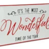 18.5" White And Red "IT'S THE MOST Wonderful TIME OF THE YEAR" Wall Sign -Christmas Decoration Store dcri 5354 1 71242.1587644326