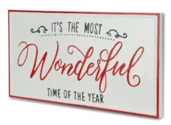 18.5" White And Red "IT'S THE MOST Wonderful TIME OF THE YEAR" Wall Sign -Christmas Decoration Store dcri 5354 3 02132.1587644326