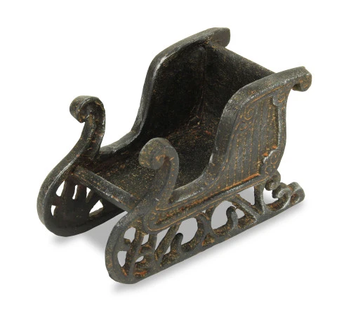 7" Black Christmas Sleigh Contemporary Handmade Tabletop Decor 4 7" Black Christmas Sleigh Contemporary Handmade Tabletop Decor - Image 2