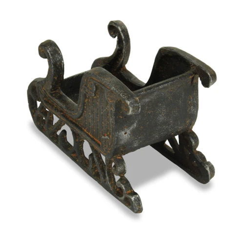 7" Black Christmas Sleigh Contemporary Handmade Tabletop Decor 7 7" Black Christmas Sleigh Contemporary Handmade Tabletop Decor - Image 5