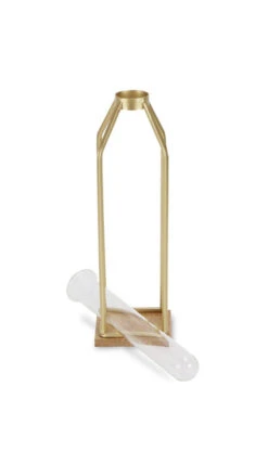 12.25" Gold And Brown Handmade Metal Lantern With Glass Tube Insert -Christmas Decoration Store dcri 5483l gd 4 20319.1587644248