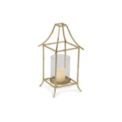 12.25" Gold And Clear Bamboo Style Candle Holder -Christmas Decoration Store dcri 5576gd 4 31853.1587644314