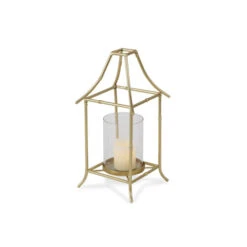 12.25" Gold And Clear Bamboo Style Candle Holder -Christmas Decoration Store dcri 5576gd 5 66287.1587644314