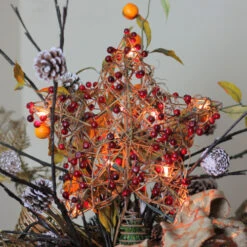 Northlight 13.5" Brown Rattan With Red Berries Star Christmas Tree Topper - Clear Lights 7 Northlight 13.5" Brown Rattan With Red Berries Star Christmas Tree Topper - Clear Lights -Christmas Decoration Store ddccr76mi8r5ns2myte08rctrbhujegh 52815.1587645148