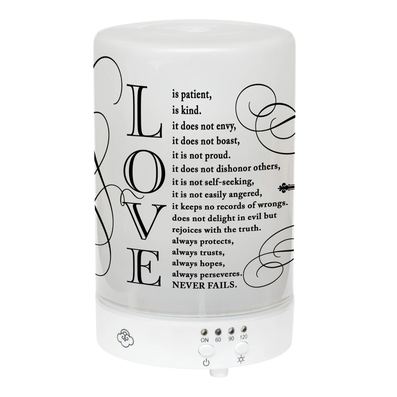 5.75” LED White “Love Is” Romantic Inspirational Essential Oil Diffuser 3 5.75” LED White “Love Is” Romantic Inspirational Essential Oil Diffuser