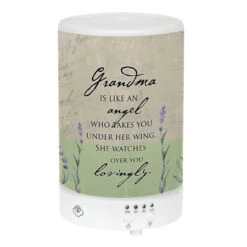 5.75” LED Beige Floral “Grandma” Inspirational Essential Oil Diffuser