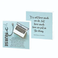 4" Pale Blue And Black Nurse Double Sided Printing Tabletop Plaque - 34141699