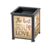5" Black And Beige Sentiment Quotes Accented Electric Glass Warmer -Christmas Decoration Store ddcks gw303b 40234.1588360241