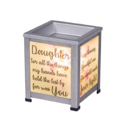 5" White Daughter Keep Shining Your Light Glass Warmer