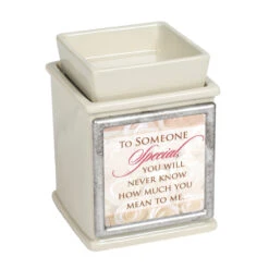 5" Ivory And Peach Pink Floral Rectangular Framed Warmer - 33475784