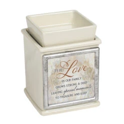 5" Beige And Brown "LOVE FAMILY Special Moments" Printed Interchangeable Warmer