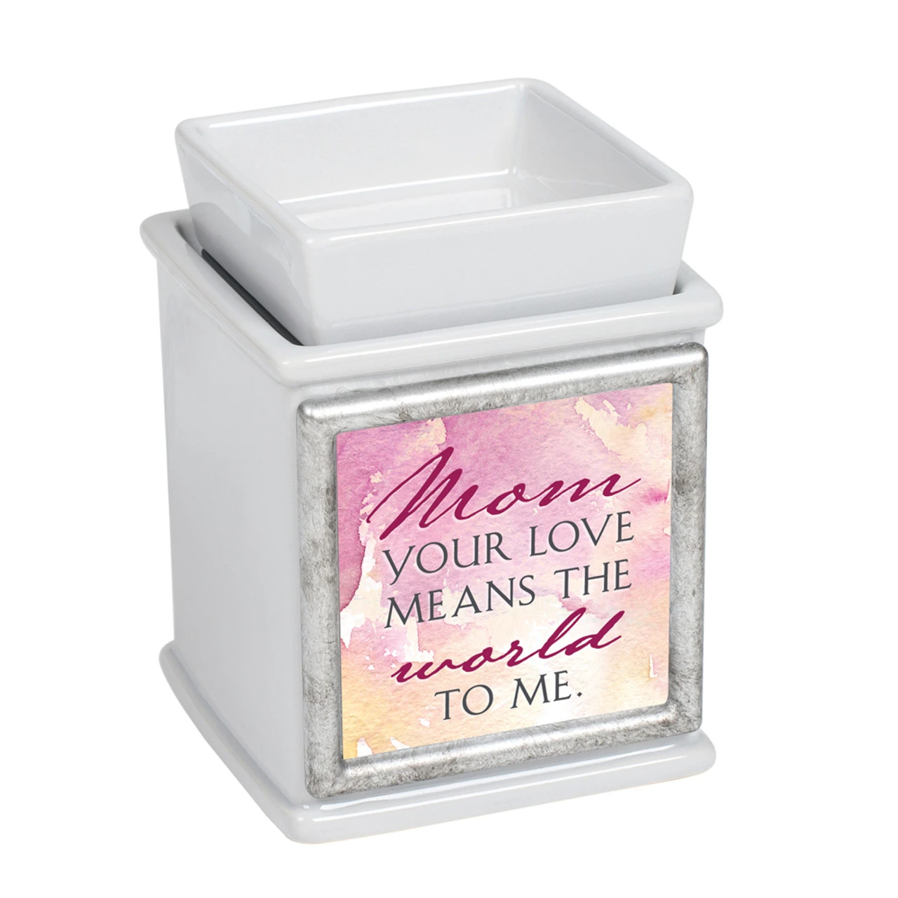 5" White And Pink Mom's Themed Cuboid Interchangeable Warmer 3 5" White And Pink Mom's Themed Cuboid Interchangeable Warmer