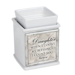 5" White And Black "Daughter" Quote Printed Interchangeable Warmer