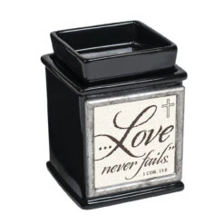 5" Black And Ivory Religious Quotes Printed Electric Warmer