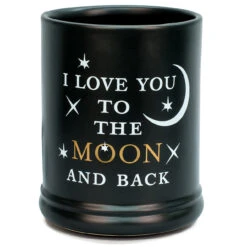 8" Black And White "I LOVE YOU TO THE MOON" Printed Cylindrical Candle Warmer