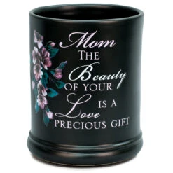 6" Black And Pink Floral Mom's Love Themed Candle Warmer