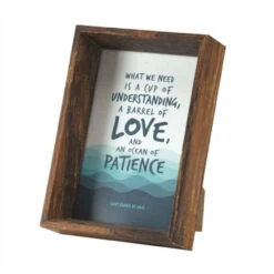 8.5" Brown And Blue Inspirational Quotes Rectangular Tabletop Photo Frame
