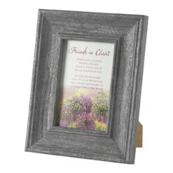 9" Gray And White Rectangular Photo Frame Tabletop