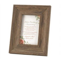 9" Brown "Silver Wedding Anniversary" Printed Rectangular Tabletop Photo Frame