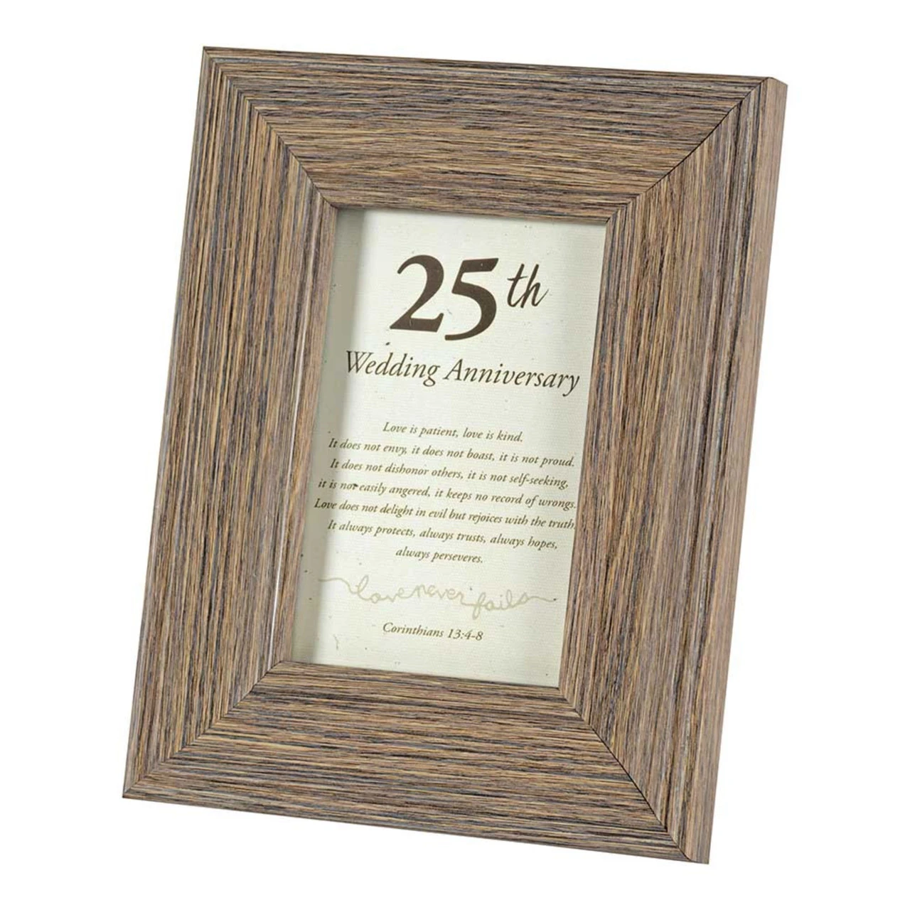 9" White And Brown "25th Wedding Anniversary" Wishes Printed Photo Frame 3 9" White And Brown "25th Wedding Anniversary" Wishes Printed Photo Frame