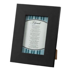 8.5" Black And Blue "Retirement" Printed Tabletop Photo Frame
