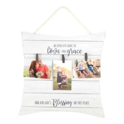 19" Black And White "love And Grace" Printed Square Photo Board
